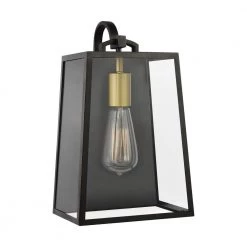 Lindbergh 1-Light Antique Bronze Outdoor Wall Lantern Sconce by Feiss