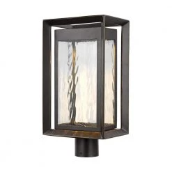 Urbandale 1-Light Outdoor Antique Bronze Integrated LED Lamp Post Light by Feiss
