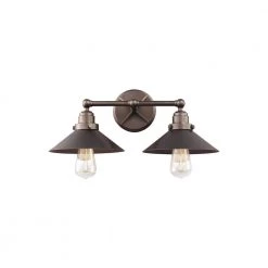 Hooper 2-Light Antique Bronze Bath Light by Feiss