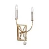 Marielle 2-Light Antique Gild Sconce with Wood Beads and Gold Leaf Accents by Feiss