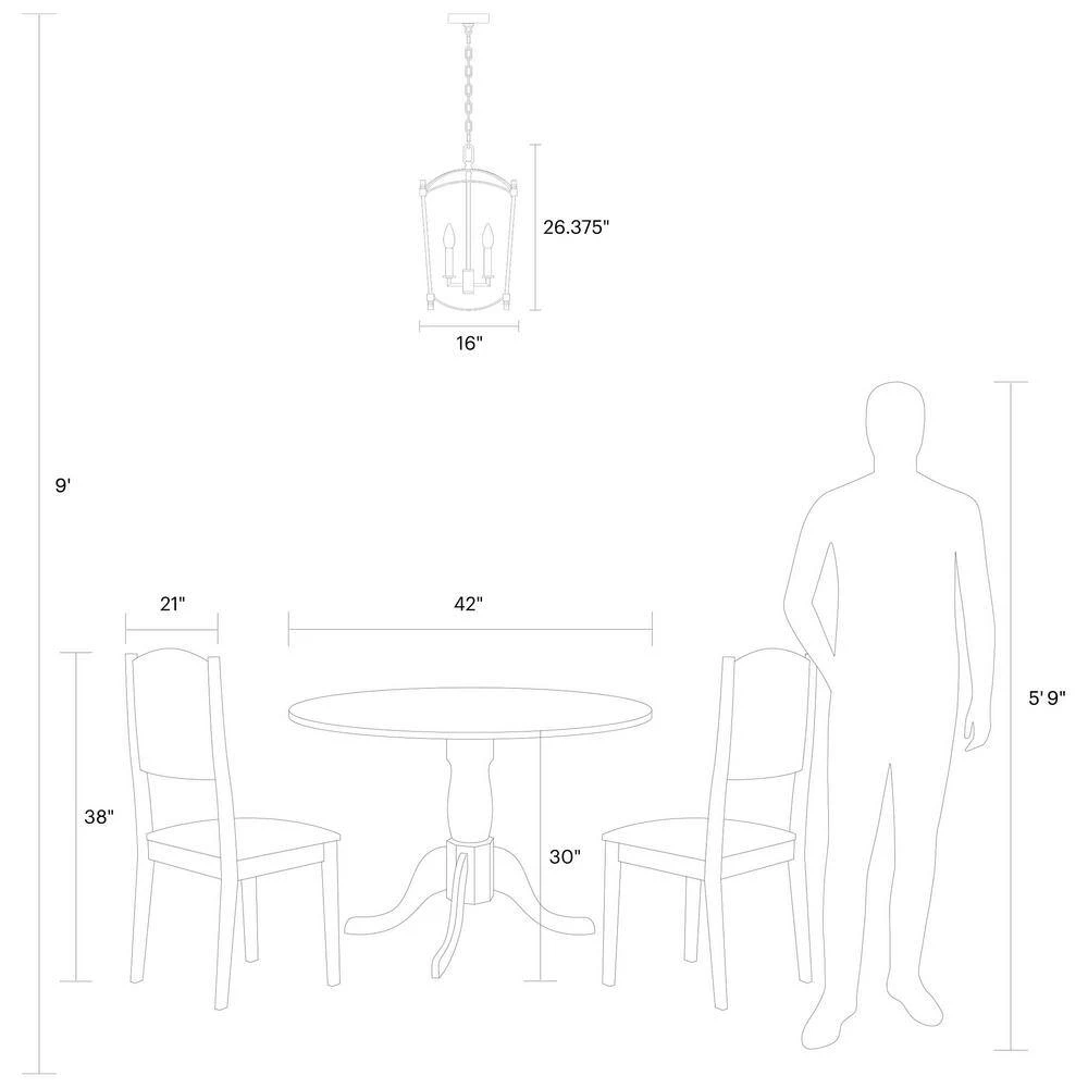 Thayer 4-Light Antique Guild Traditional Transitional Hanging Candlestick Chandelier by Feiss - Image 7