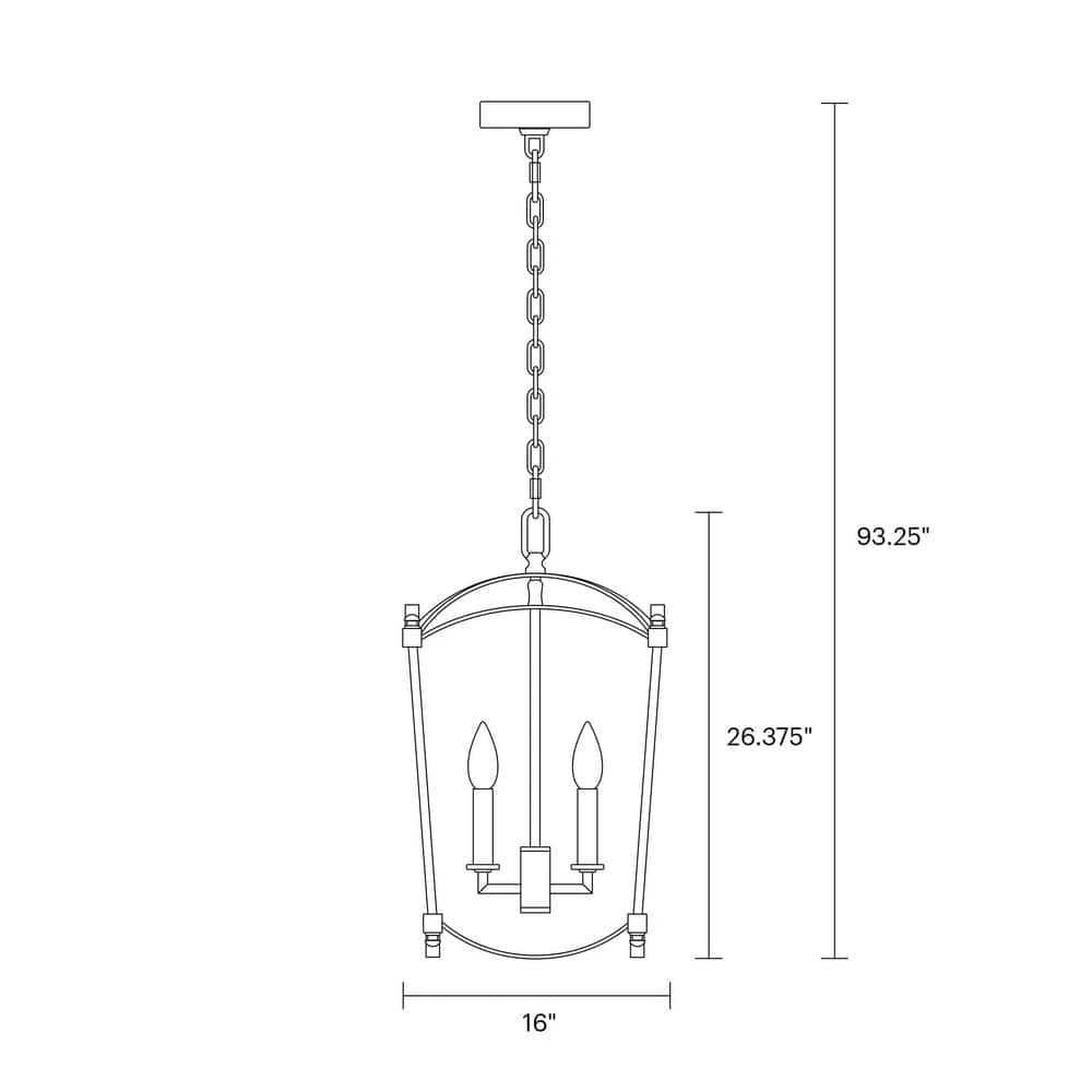 Thayer 4-Light Antique Guild Traditional Transitional Hanging Candlestick Chandelier by Feiss - Image 4