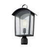 Hodges Collection 1-Light Ash Black Outdoor Post Light by Feiss