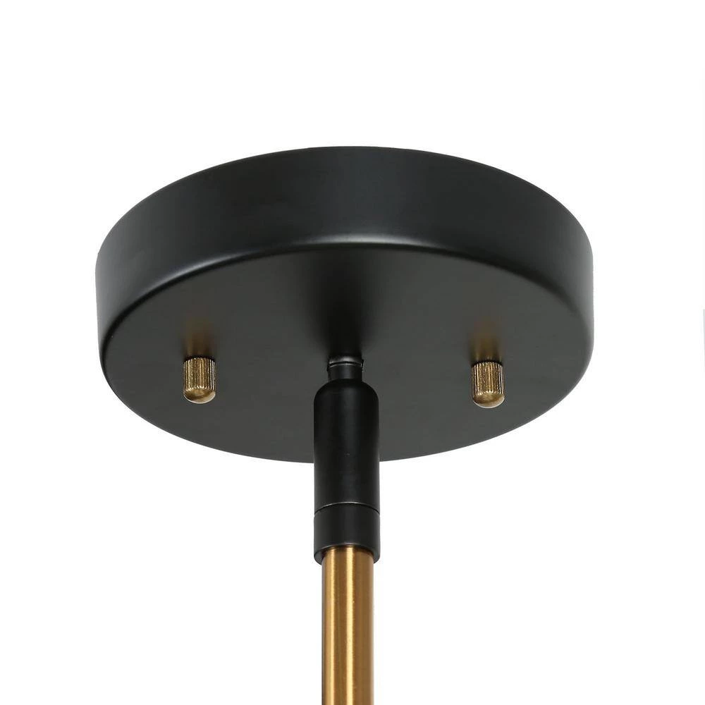 5-Light Black Island Chandelier Lighting, Seeded Glass Brass Gold Pendant Light, Modern Farmhouse Light Fixture by Zevni - Image 5