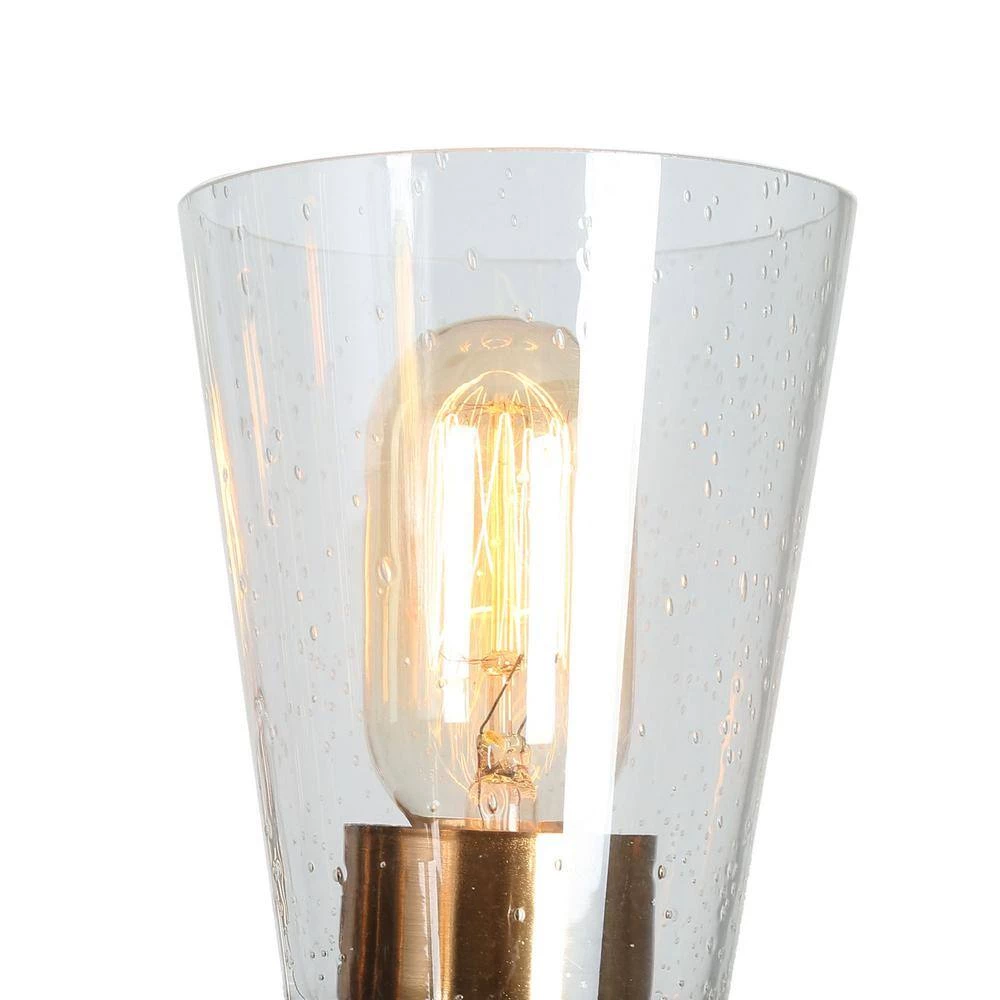 5-Light Black Island Chandelier Lighting, Seeded Glass Brass Gold Pendant Light, Modern Farmhouse Light Fixture by Zevni - Image 4