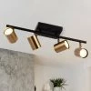 Sharre 1.6 ft. Black Modern Track Lighting Kits, 4-Light Brass Gold Linear Rotating Head Track Light with Metal Shade by Zevni