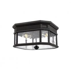 Cotswold Lane Black 2-Light Outdoor Flushmount by Feiss