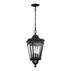 Cotswold Lane Black 3-Light Hanging Lantern by Feiss