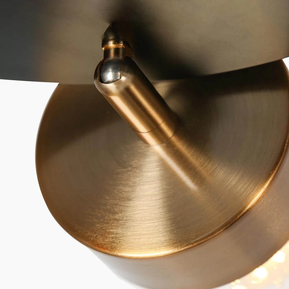 18 in. 3-Light Black Modern Semi-Flush Mount, Brass Gold Ceiling Light with Cylinder Seeded Glass Shade by Zevni - Image 5