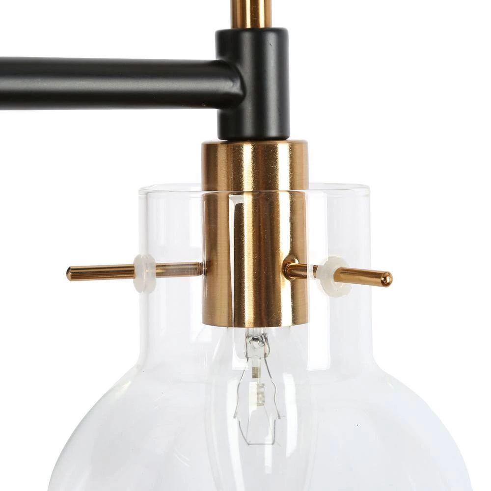 Animy 12.5 in. 2-Light Black Bathroom Vanity Light, Modern Globe Clear Glass Bath Lighting, Farmhouse Brass Wall Sconce by Zevni - Image 5