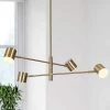 Adjustable DIY Integrated LED Chandelier, 24.5 in. Polished Brass Sputnik Chandelier, Modern Island LED Pendant Light by Zevni