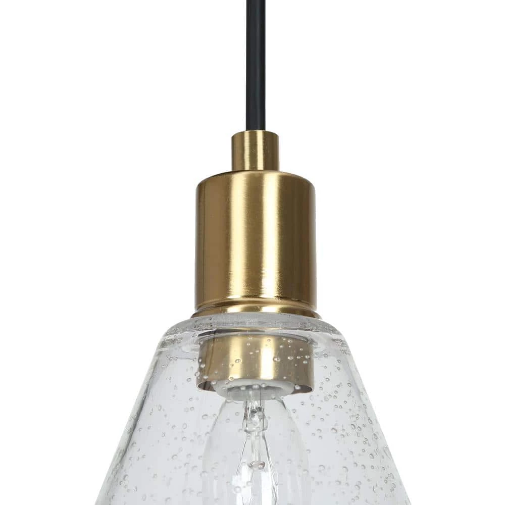 12.5 in. Brass-Plated Modern Semi-Flush Mount Light, Transitional Black Ceiling Light for the Hallway, Entryway by Zevni - Image 4