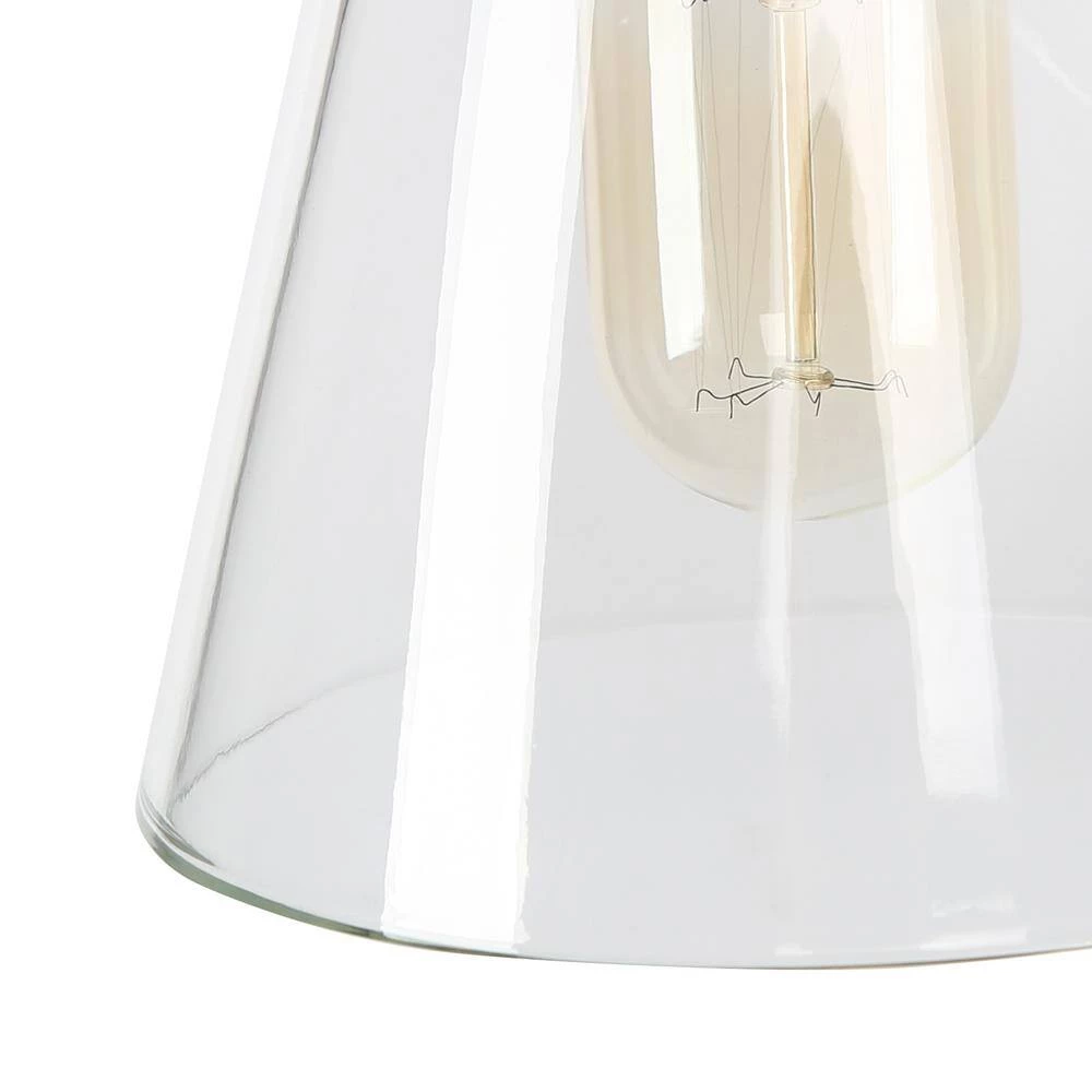 Cucko 29 in. 4-Light Brass Gold Modern Bathroom Vanity Light, Cone Clear Glass Bath Lighting, Black Indoor Wall Sconce by Zevni - Image 6