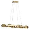 Macue 29.5 in. 6-Light Integrated LED Brass Gold Island Chandelier, Globe Pendant Light, Modern Hanging Light Fixture by Zevni