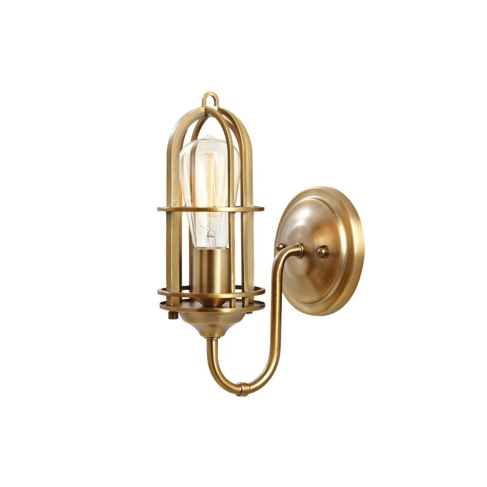 Urban Renewal 5.5 in. W 1-Light Dark Antique Brass Sconce by Feiss - Image 5