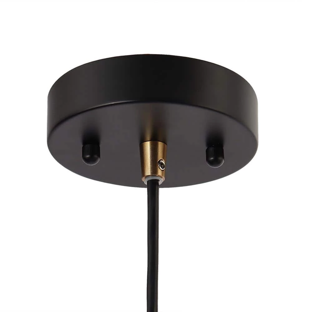 1-Light Brass Gold Mini Pendant Light, Seeded Glass Black Pendant Hanging Light, Modern Light Fixture for Kitchen Island by Zevni - Image 5