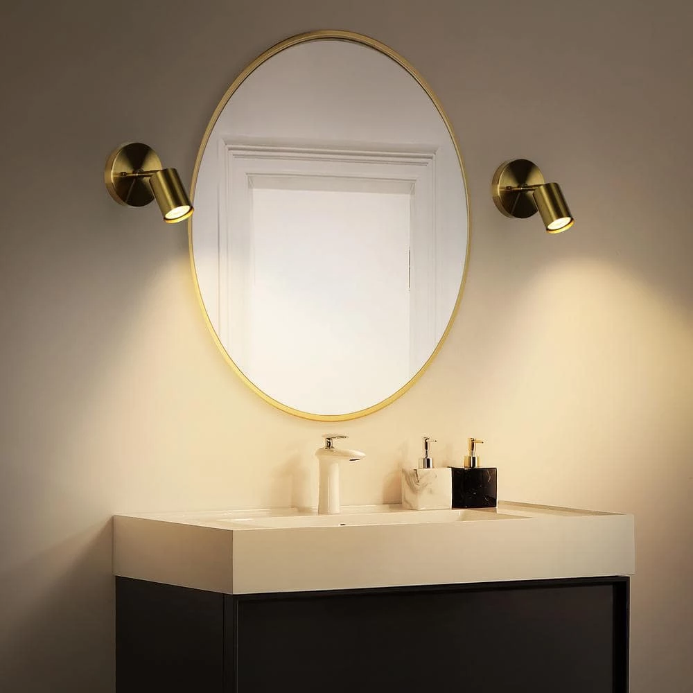 1-Light Brass Adjustable Modern Gold Indoor Wall Sconce, Wall Light with Metal Shade for Hallway Bedroom Entryway by Zevni - Image 2