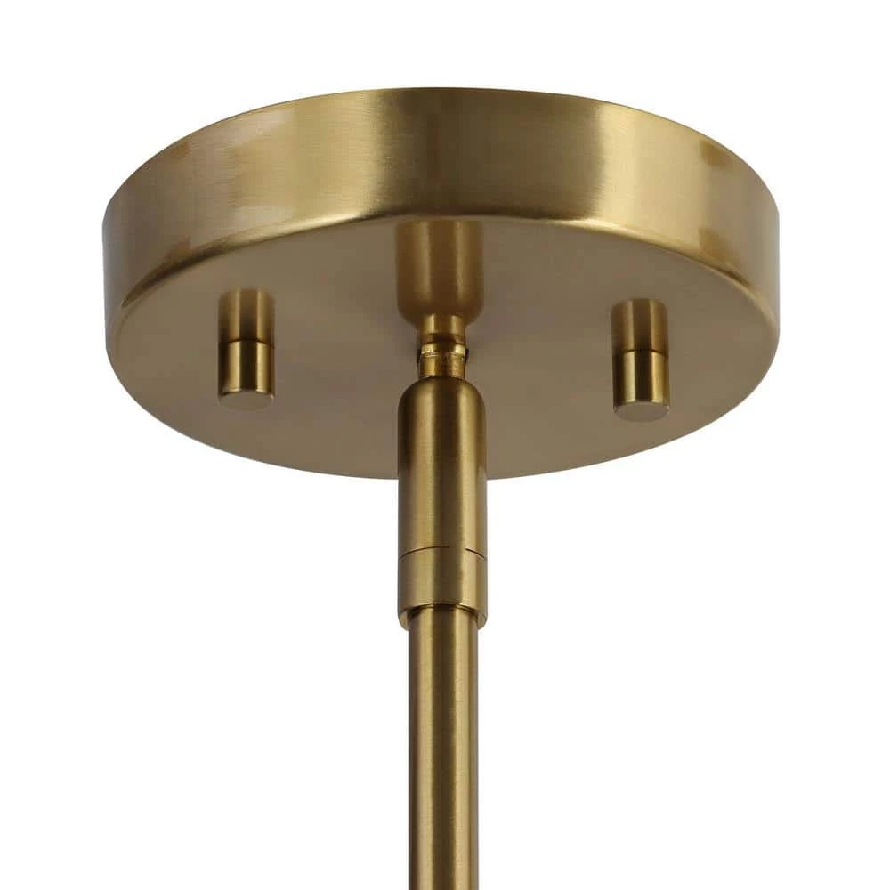 Bluec 31 in. 8-Light Brass-Plated Modern Sputnik Chandelier, Farmhouse Fabric Pendant Light, Linear Light Fixture by Zevni - Image 6