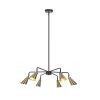 Adjustable 33.5 in. 6-Light Brass Sputnik Chandelier, Black Pendant Light with Cone Metal Shades, Modern Light Fixture by Zevni