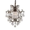 Maison De Ville 1-Light British Bronze French Country Classic Mini Crystal Candlestick Chandelier with Bead Accents by Feiss