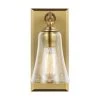 Monterro 5 in. W. 1-Light Burnished Brass Wall Sconce with Clear Seeded Glass Shade by Feiss