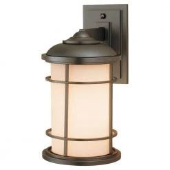 Lighthouse 1-Light Burnished Bronze Outdoor 13.5 in. Wall Lantern Sconce by Feiss