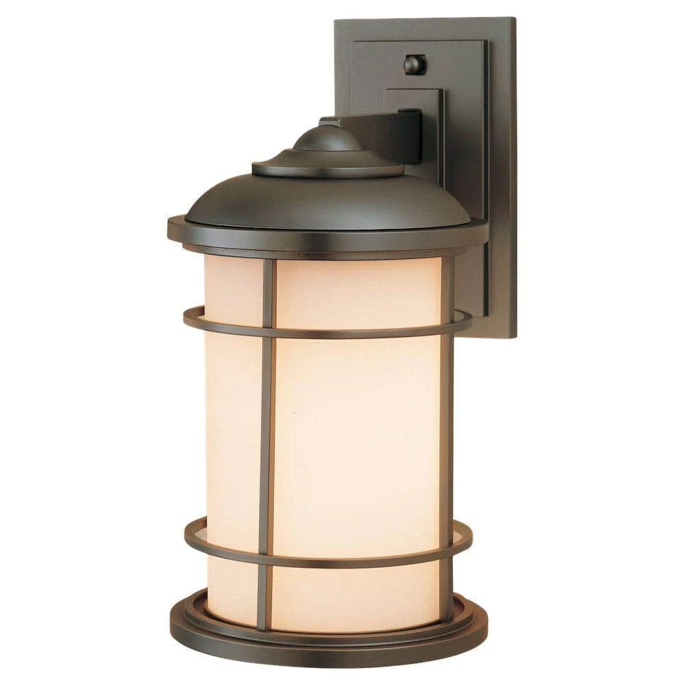 Lighthouse 1-Light Burnished Bronze Outdoor 13.5 in. Wall Lantern Sconce by Feiss