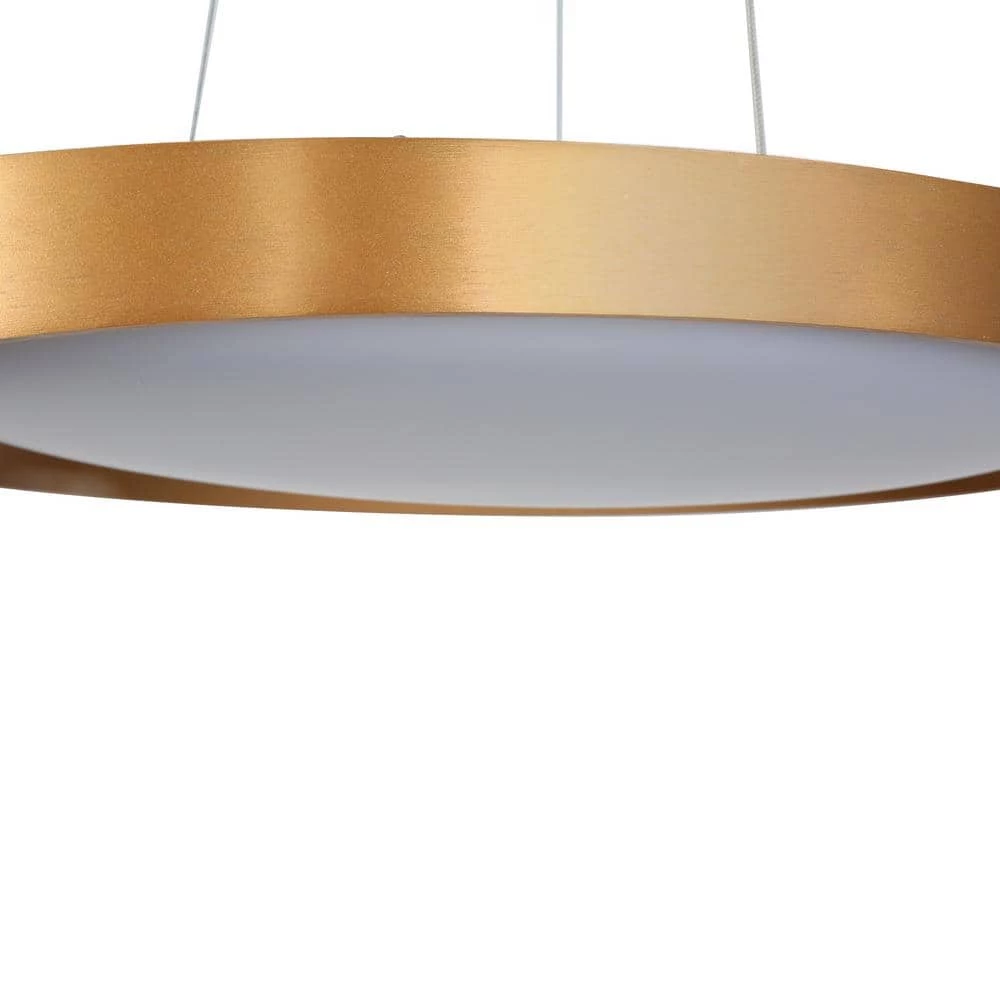 Integrated LED Pendant Lights Fixture, Modern Dark Gold Aluminum Chandelier for Kitchen, Dining Room, Living Room by Zevni - Image 6