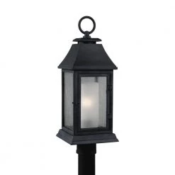 Shepherd 1-Light Dark Weathered Zinc Outdoor 17.25 in. Post Top Light by Feiss