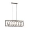 Patrice 6-Light Deep Abyss Rustic Farmhouse Linear Hanging Rectangular Island Chandelier with Open Oval Cage Shade by Feiss