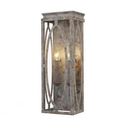 Patrice 6 in. 2-Light Deep Abyss Indoor Sconce with Open Oval Cage Shade by Feiss
