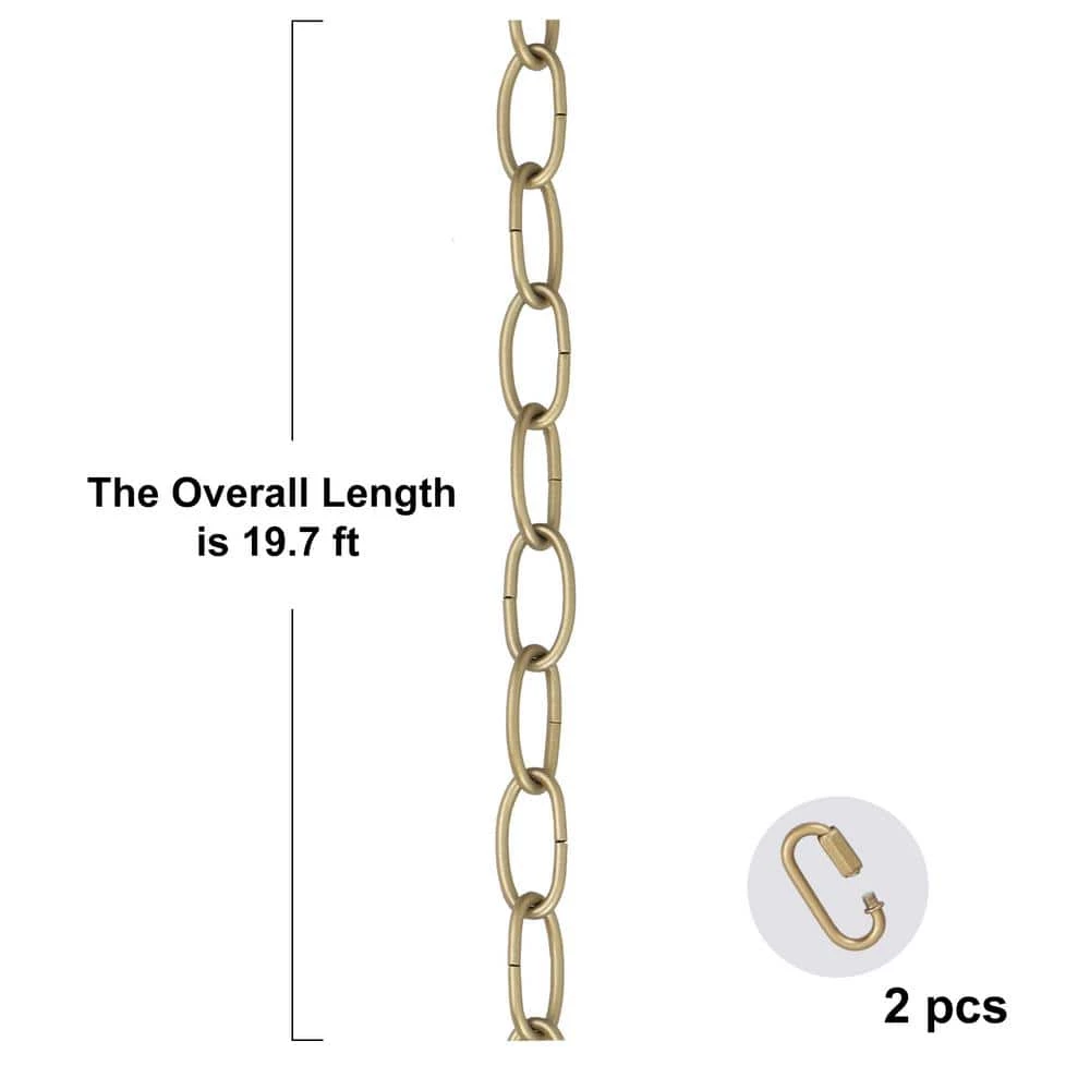 19.7 ft. Gold Lighting Fixture Decorative Chain, Adjustable Hanging Chain for Chandeliers, Pendant Lights by Zevni - Image 3