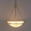 Combin Frosted Glass Pendant Light, 11.5 in. 3-Light Gold Round Chandelier, Modern Farmhouse Hanging Pendant Light by Zevni