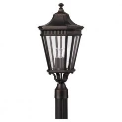 Cotswold Lane 3-Light Grecian Bronze Outdoor Lamp Post Light by Feiss