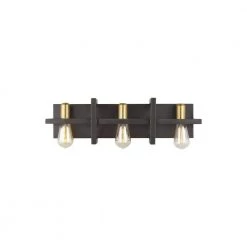 Finnegan 24 in. 3-Light New World Bronze Transitional Vanity Light by Feiss