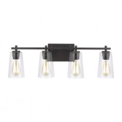 Mercer 4-Light Modern Oil Rubbed Bronze Bathroom Vanity Light by Feiss