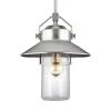 Boynton 1-Light Painted Brushed Steel Finish Medium Outdoor Hanging Pendant by Feiss