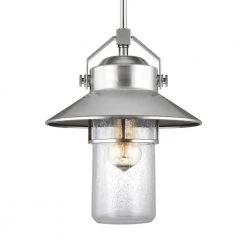 Boynton 1-Light Painted Brushed Steel Finish Medium Outdoor Hanging Pendant by Feiss