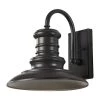Redding Station Medium 1-Light Restoration Bronze Outdoor Wall Lantern Sconce with Turtle Friendly Amber PAR20 LED Bulb by Feiss