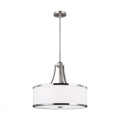 Prospect Park 4-Light Satin Nickel/Chrome Uplight Pendant by Feiss