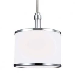 Prospect Park 1-Light Satin Nickel/Chrome Pendant by Feiss