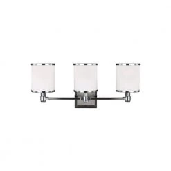 Prospect Park 3-Light Satin Nickel/Chrome Wall Bath Light by Feiss