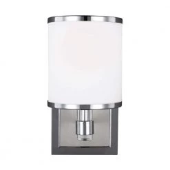 Prospect Park 1-Light Satin Nickel/Chrome Wall Bath Light by Feiss