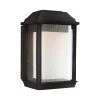 McHenry 1-Light Textured Black Outdoor 11.125 in. Integrated LED Wall Lantern Sconce by Feiss