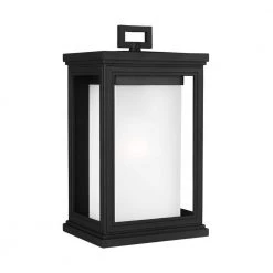 Roscoe 1-Light Textured Black Outdoor 13.5 in. Wall Lantern Sconce by Feiss
