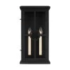 Belleville 9.5 in. W 2-Light Textured Black Outdoor Wall Lantern Sconce with Clear Glass Panels by Feiss