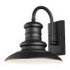 Redding Station 12 in. 1-Light Textured Black Outdoor 12.5 in. Wall Lantern Sconce by Feiss