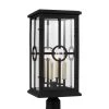 Belleville 9.5 in. W 4-Light Textured Black Outdoor Lamp Post Light with Clear Glass Panels by Feiss