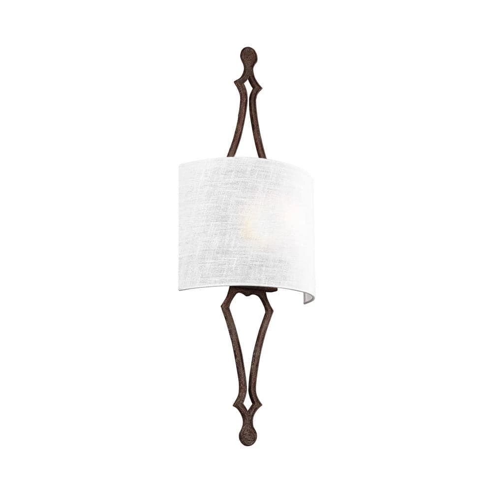 Tilling 1-Light Weathered Iron Wall Sconce by Feiss